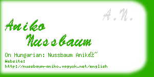 aniko nussbaum business card